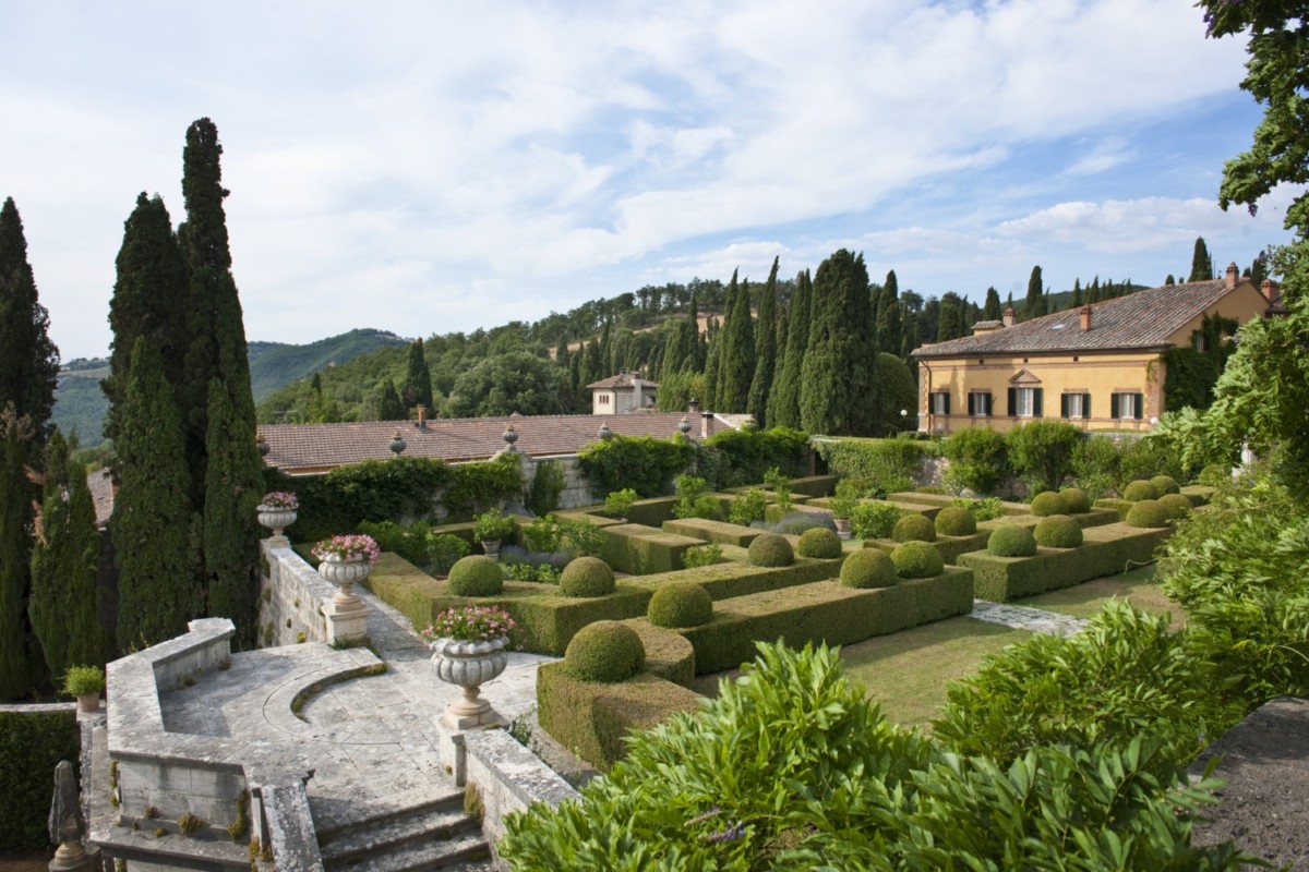 14 Jun 2012, Chianciano Terme, Italy --- Italy, Toscana (Tuscany), Chianciano Terme . the garden of Villa la Foce --- Image by © Atlantide Phototravel/Corbis