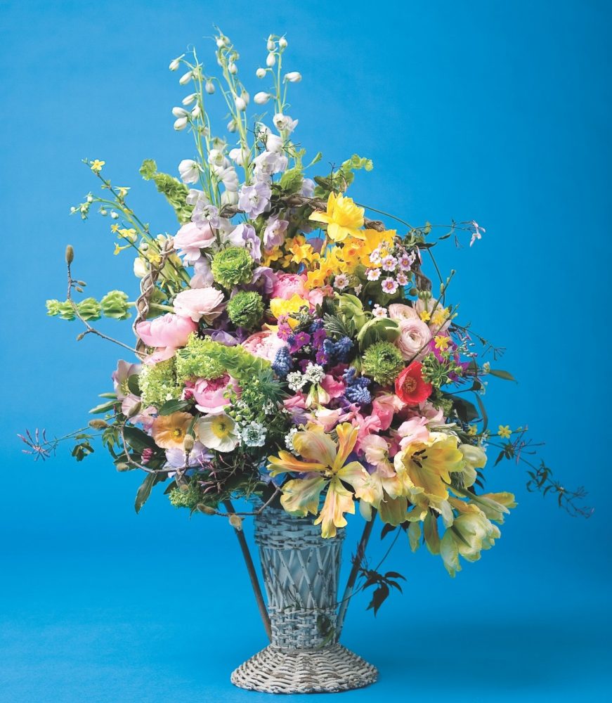 basket flower arrangement