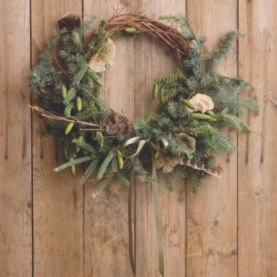 amy merrick, evergreen wreath