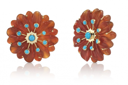 carnelian and turquoise earrings