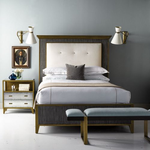 bed frame with linear motif
