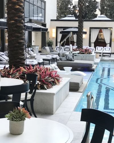 The pool area at the Post Oak Hotel