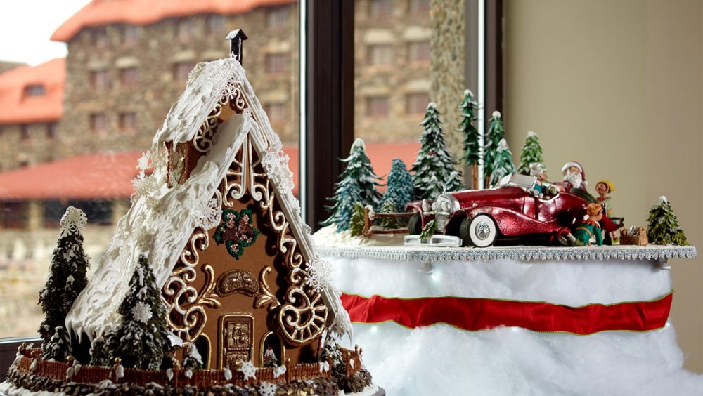 what to do in Asheville during the holidays; The National Gingerbread House Competition winner's display