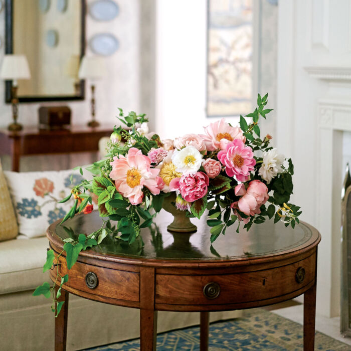 An arrangement peonies by Bows & Arrows in Dallas.