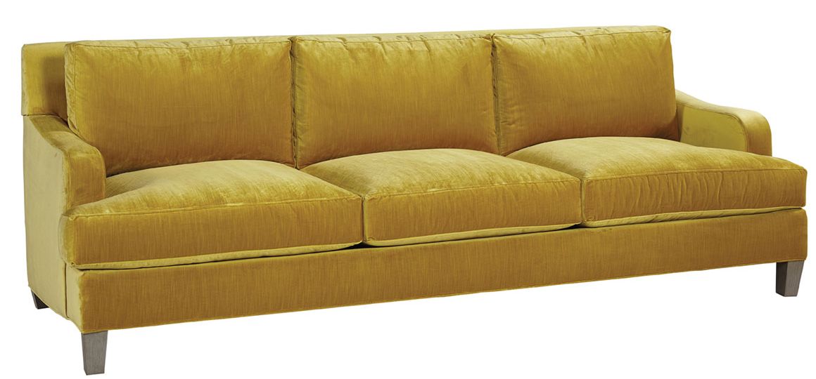 yellow velvet sofa