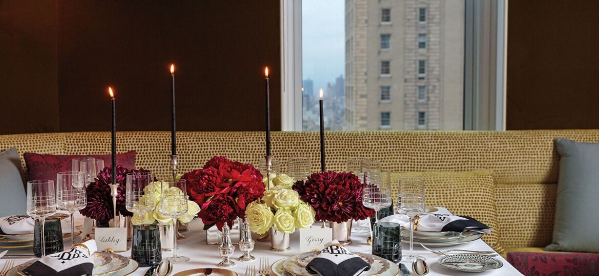chic dinner party table setting