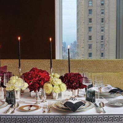 chic dinner party table setting