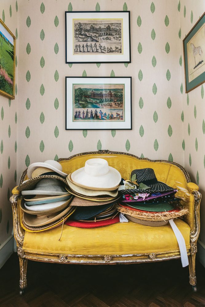 settee, hat collection