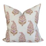 Graphic printed pillow, "Mughal Gardens" by Katie Leede in Melon