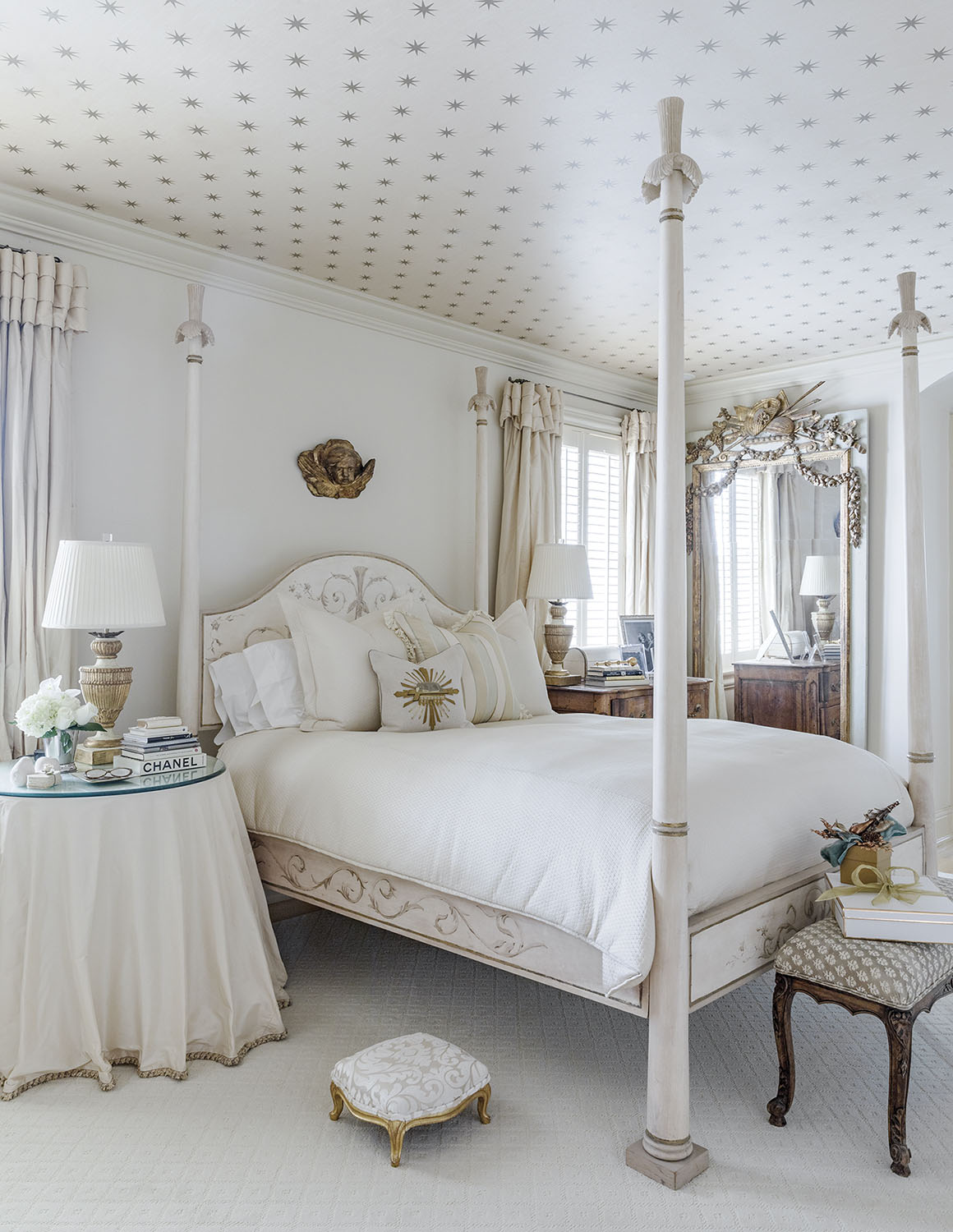 provencal-style bedroom in home of interior designer Alix Rico