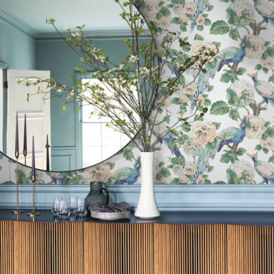 Garden Plume, a botanical wallpaper with birds from York Wallcoverings