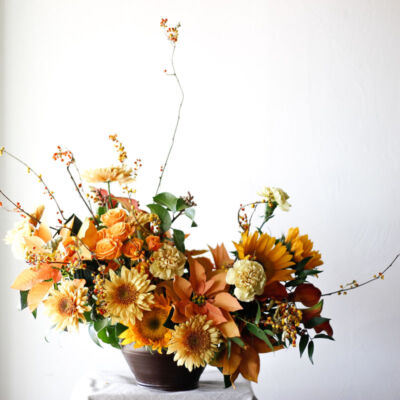 Yellow flower arrangement by The Flower Hat