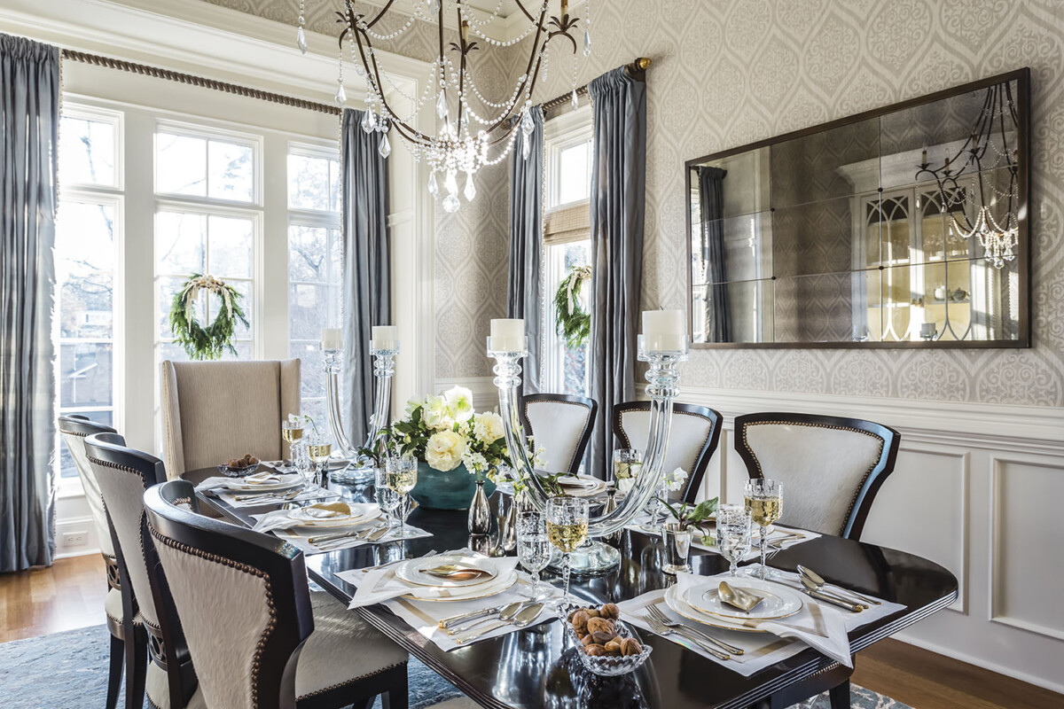 holiday decor for a dining room designed by Vicky Serany
