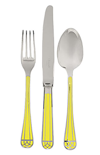 flatware with lacquered yellow handles