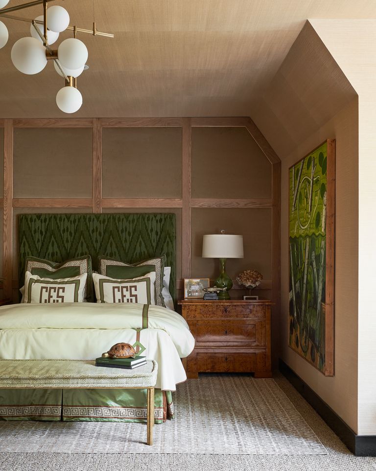 green and neutral boys bedroom at Kips Bay Dallas