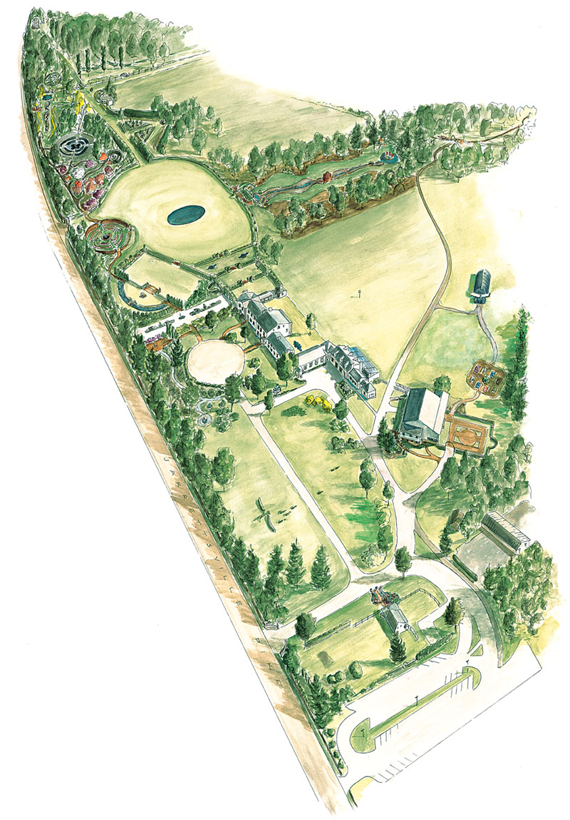 map of Ladew Gardens, in Monkton, Maryland