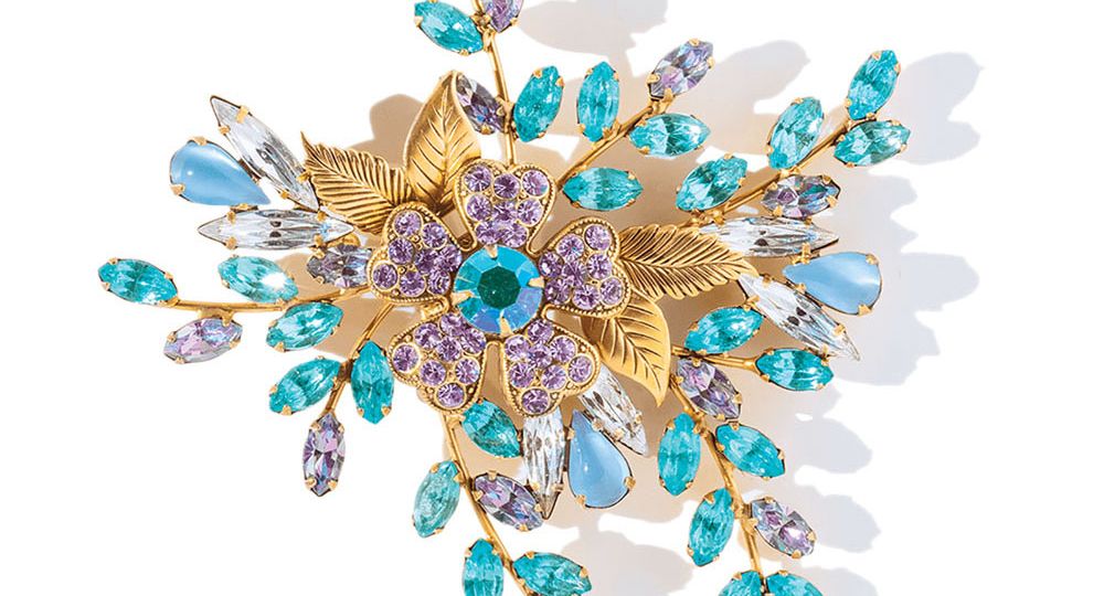 floral brooch by Lauren Hope, costume jewelry
