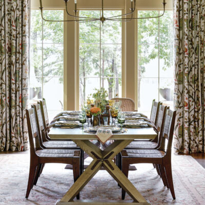 dining table and chairs, Flower magazine showhouse at Brierfield