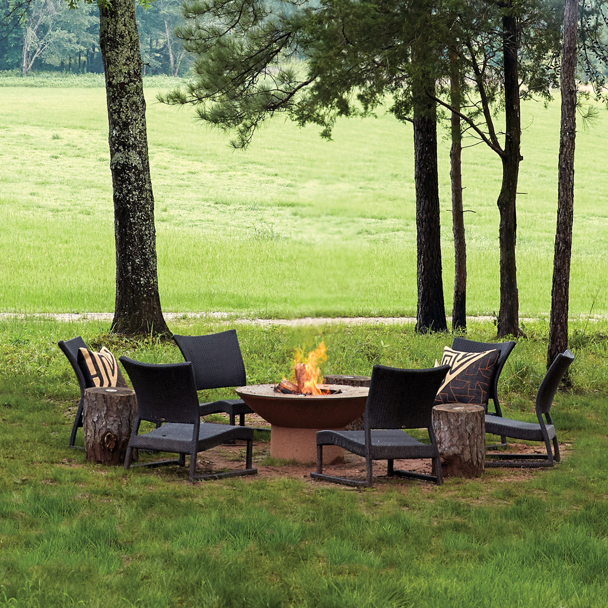 Arteflame firepit and chairs