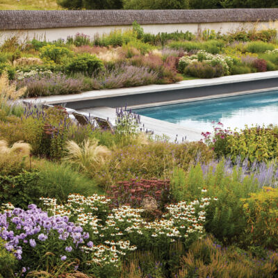 Pool garden. Landcape design by Tom Stuart-Smith from his book, Drawn from the Land