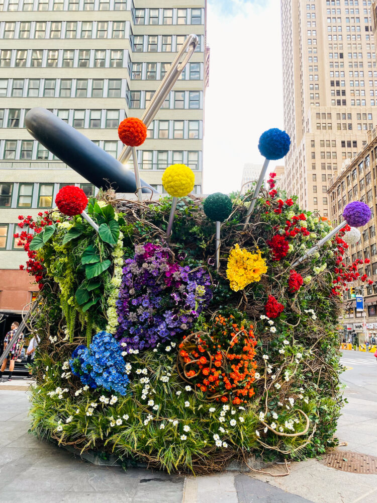 Carlos Franqui's "Pincushion" installation in the Garment District, NYC