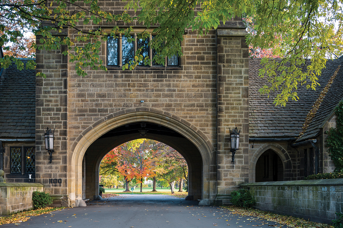 Driveway through the Gate Lodge at Edsel and Eleanor Ford's home