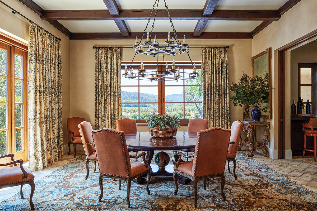 Dining room with vineyard views