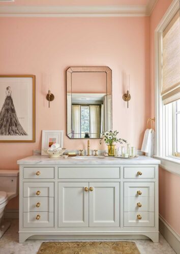 Vanity in girl's en suite bathroom designed by Tammy Connor