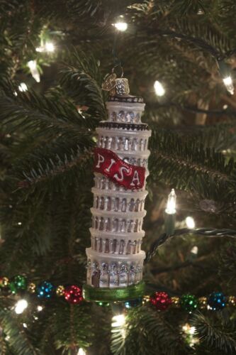 Tower of Pisa Christmas tree ornament