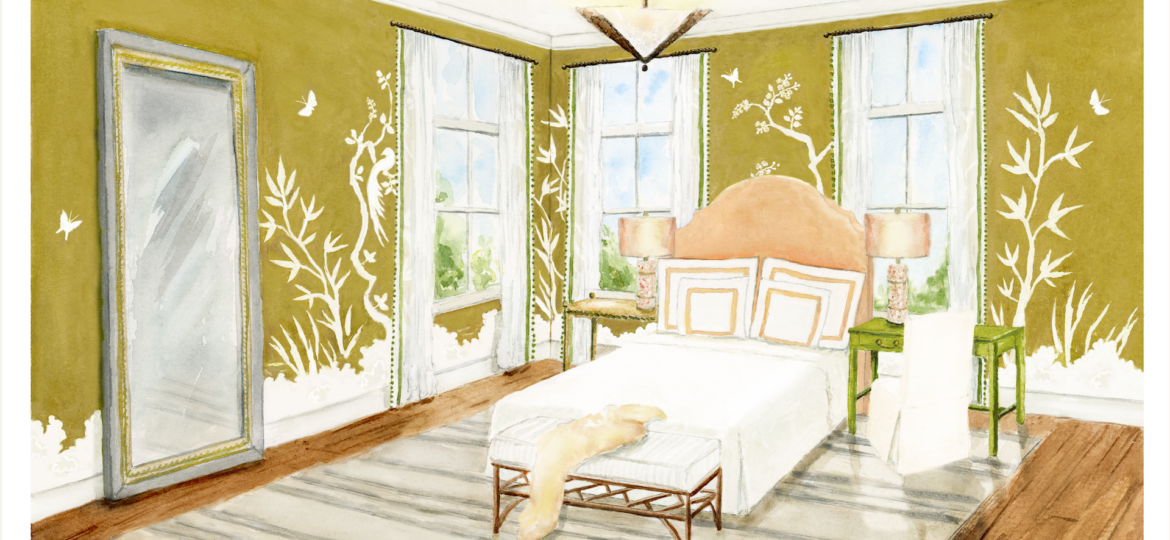 Artist's rendering of Tammy Connor designed girl's bedroom