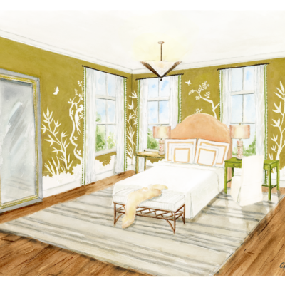Artist's rendering of Tammy Connor designed girl's bedroom