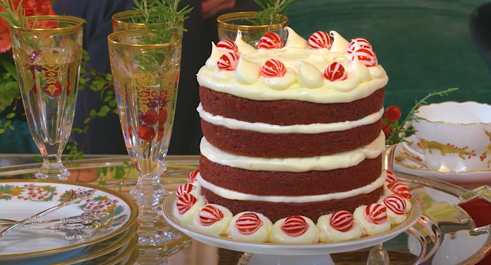 Peppermint red velvet cake
