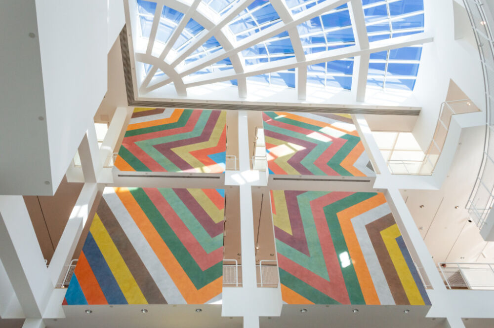 Sol LeWitt painting in the Robinson Atrium of the High Museum of Art