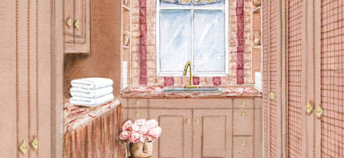 Rendering of the laundry room at the Flower magazine Baton Rouge Showhouse