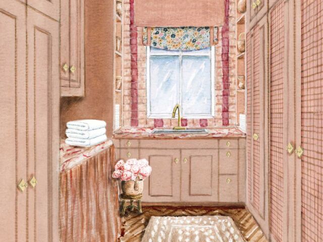 Rendering of the laundry room at the Flower magazine Baton Rouge Showhouse