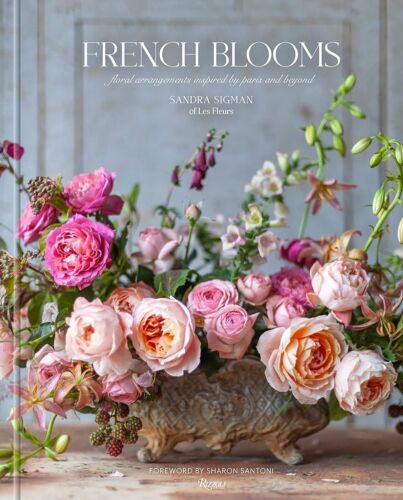 Bright pink roses are on the cover of French Blooms book.